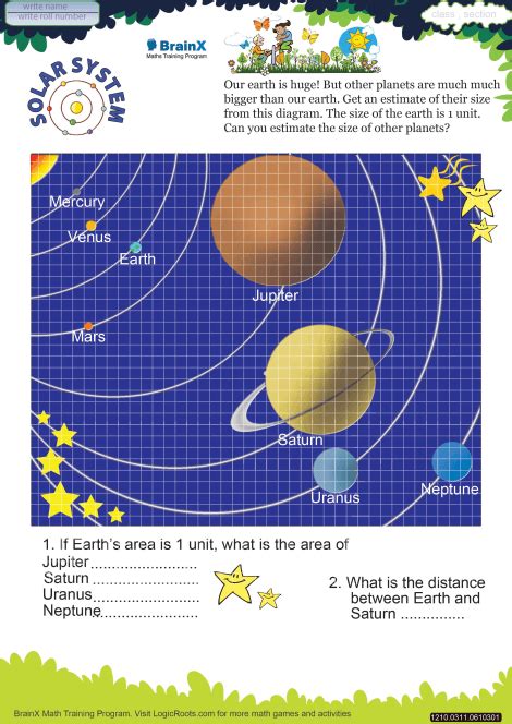 Solar System Math Worksheet For Grade 3 Free And Printable