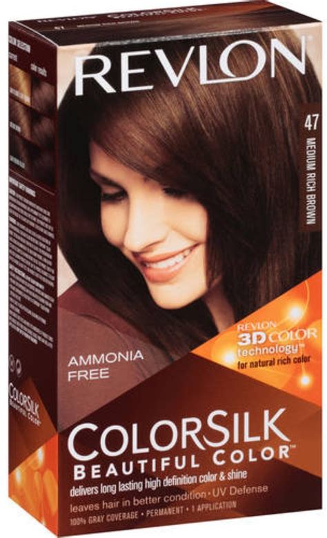 My hair has always been really shiny, flexible, and soft! Revlon ColorSilk Hair Color 47, Medium Rich Brown 1 ea ...