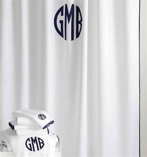 Choose from 1 to 3 letters to memorialize your initials and make your mark. Matouk Monogrammed Chiaro Shower Curtain