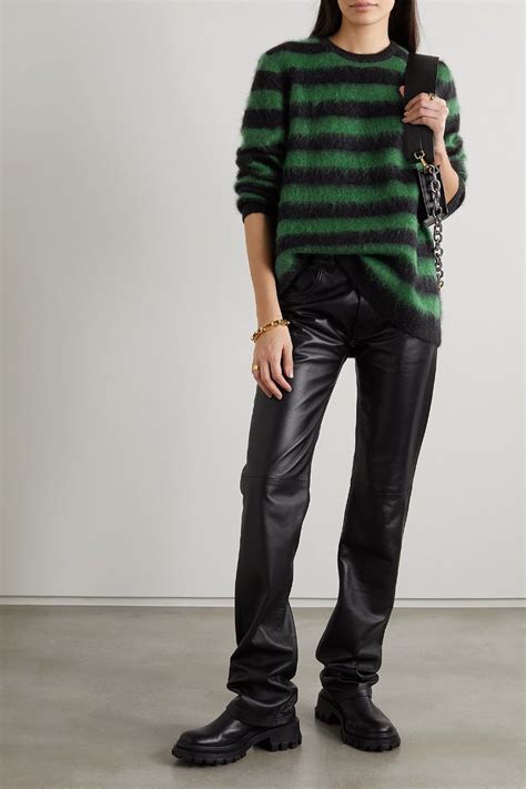 Bella Freud Truman Striped Mohair Blend Sweater In Green Endource