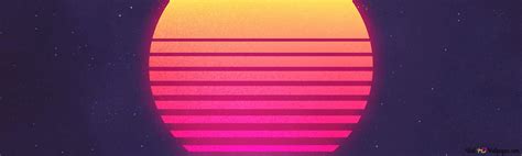 Sunset Synthwave Art 4k Wallpaper Download