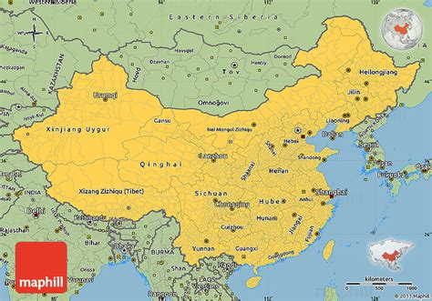 Savanna Style Simple Map Of China