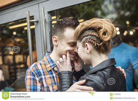Happy Loving Couple For A Rendezvous Hugging Each Other Stock Image Image Of Beautiful