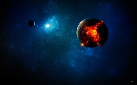 Space Planet Explosion Fantasy Art Wallpapers Hd Desktop And