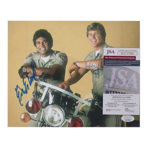 Larry Wilcox And Erik Estrada Signed Chips 8x10 Photo Jsa Pristine Auction
