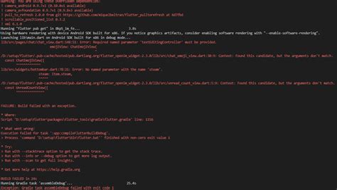 Execution Failed For Task App Compileflutterbuilddebug Issue