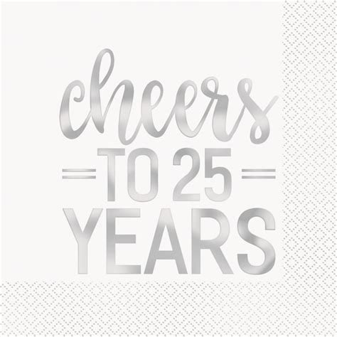 Spending a quarter of a century in love is worth celebrating with such a precious and valuable metal. Silver 25th Anniversary Paper Napkins | Anniversary Party ...