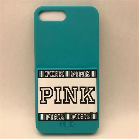 Victorias Secret Pink Iphone 67 Plus Phone Case Blue Teal Card Slot