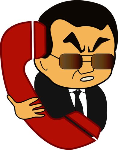 Cartoon Man On The Phone Public Domain Vectors