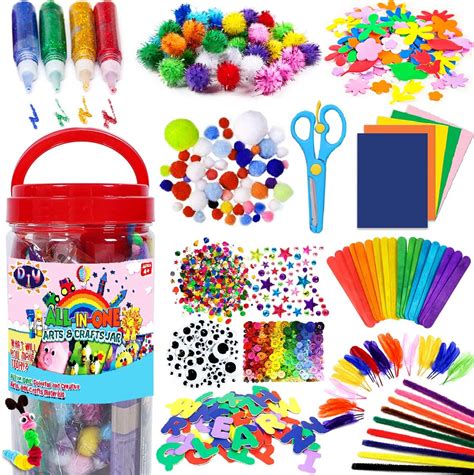 Funzbo Arts And Crafts Supplies For Kids Craft Art Supply Kit For Toddlers Age 4 5 6 7 8 9