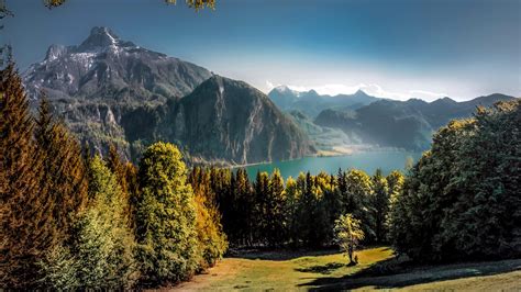 Austria Beautiful Nature Landscape Lake Mountains