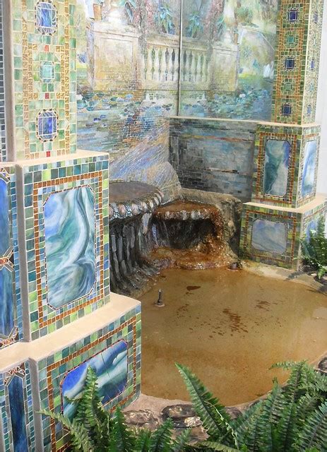 1900s Louis Comfort Tiffany Garden Landscape And Fountain