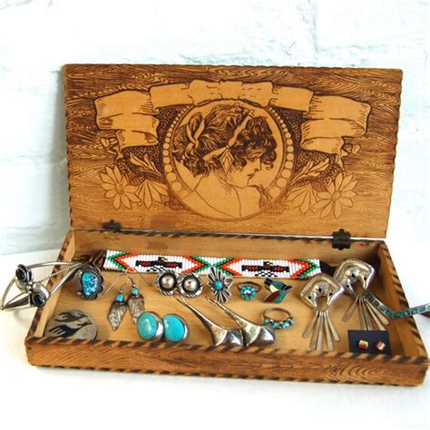 Victorian Glove Box Antique Ladies Wooden Jewelry Box