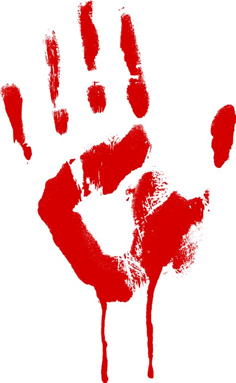Bloody Hand Red Png Png Mart