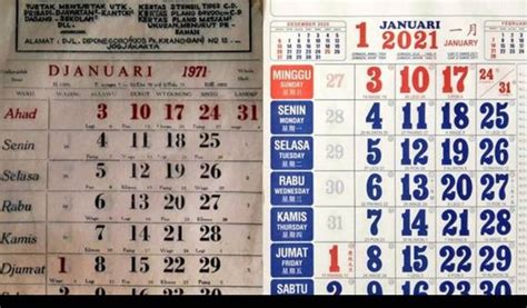 Viral Kalender Tahun 1971 Dan 2021 Penanggalannya Persis Sama Netizen