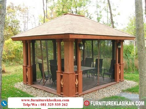 Desain Gazebo Jati Minimalis Masa Kini Spesifikasi Gazebo Jati Ukiran