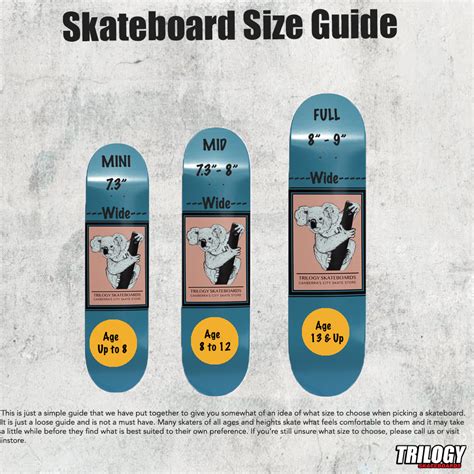 Skateboard Size Guide Trilogy Skateboards