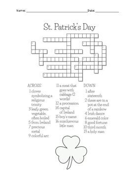 I also learned how to create a crossword puzzle in microsoft word. St. Patrick's Day Crossword Puzzle by HappyEdugator | TpT