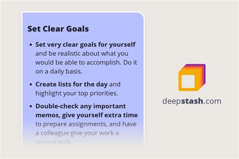 Set Clear Goals Deepstash