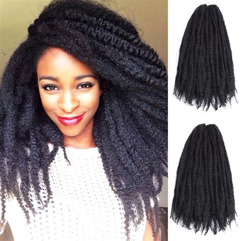 3pack Black 18 Marley Braids Afro Kinky Curly Twist Braiding Hair