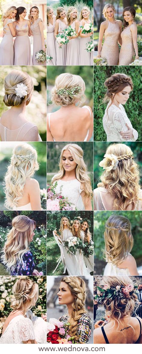 48 easy wedding hairstyles best guide for your bridesmaids in 2019 wednova blog half up half