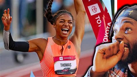 can t believe gabby thomas blew past sha carri richardson in world leading 200m win at the