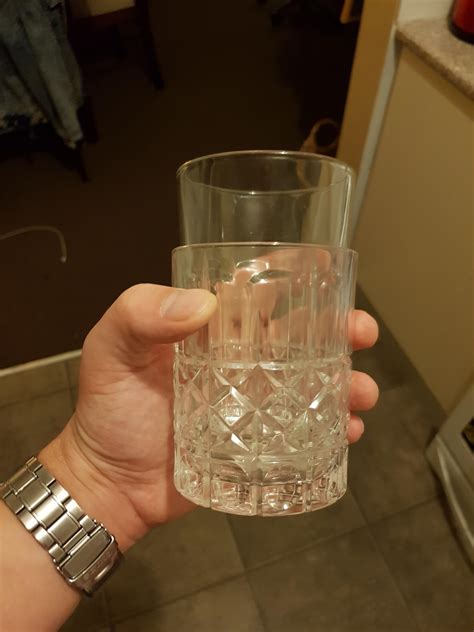 How To Separate These Two Glasses Stuck Inside One Another Without Breaking Either They Re