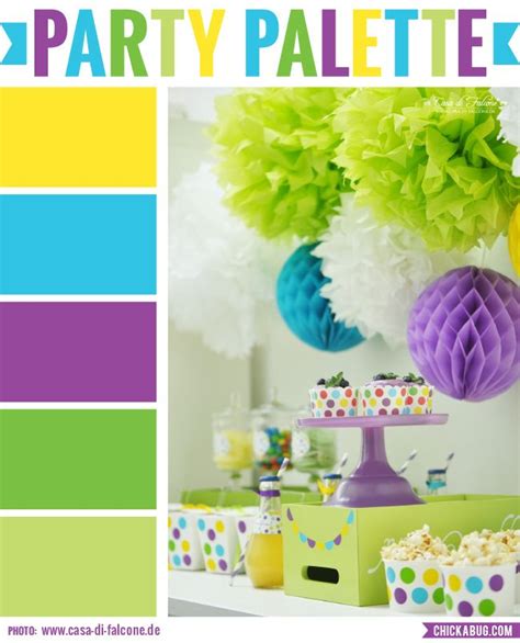 Party Palette Color Inspiration In Yellow Aqua Purple And Green