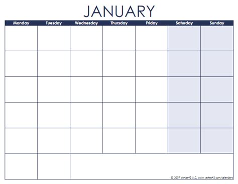7 Best Images Of Blank Monthly Calendar Printable Free Printable
