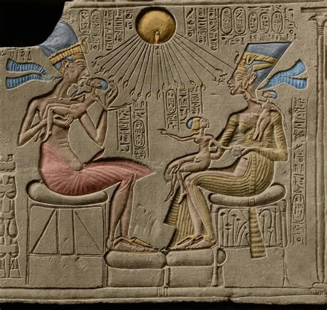 Egyptian Pharaoh Akhenaten And Nefertiti With Their Daughters Ancient Egyptian Ancient