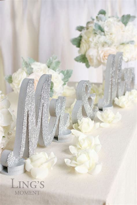 Glittered Mr And Mrs Wedding Table Decoration From 14 Ways Real