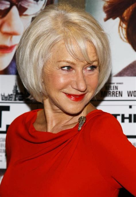 Shiny Blond Layered Bob For Women Over 60 Helen Mirren Hairstyles