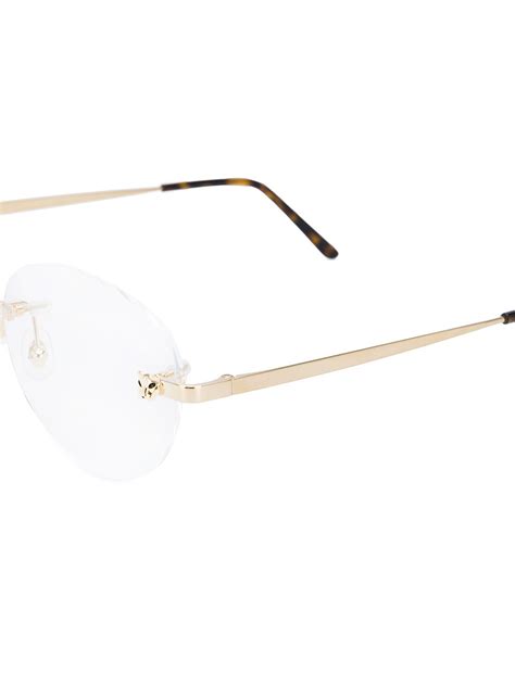 Cartier Eyewear Panthère Rectangular Frame Glasses Farfetch