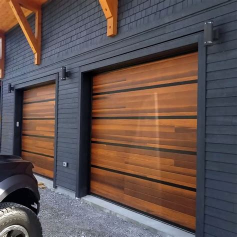 Modern Custom Home Design With Planks Garage Door Can You Believe This