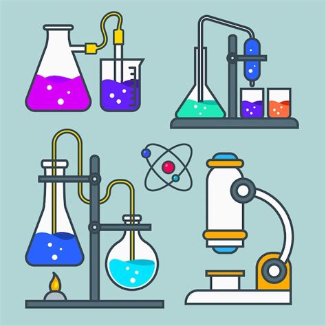 Science Lab Objects Set Free Vector