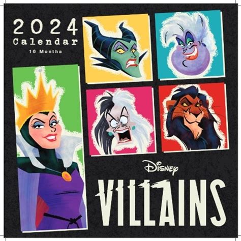 disney classics villains hmv exclusive 2024 square calendar calendar free shipping over £20