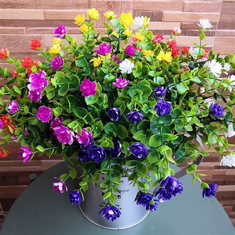 Spring Park 6pcs Artificial Flowers Outdoor Fake Flowers For Decoration