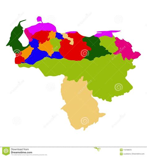 Political Map Of Venezuela Stock Vector Illustration Of Geography