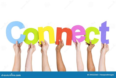 Multiethnic People Holding Word Connect Stock Photo Image 39552260
