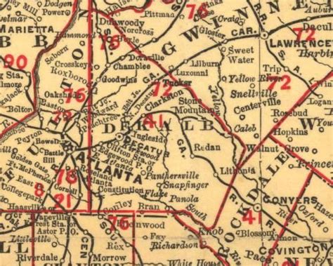 1900 Map Of Dekalb County Georgia Source 1900 Rand Mcnally And Co