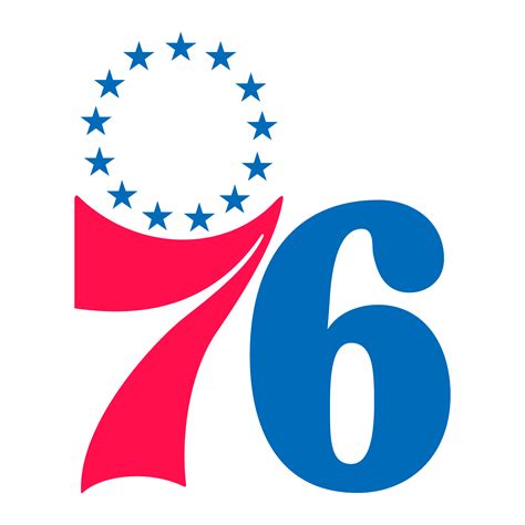 The 76ers have always been closely identified with the logo featuring the number 76 with 13 stars arranged in a circle above the number 7 to represent the logo portrays the patriotic nature of the united states, prominently featuring the colors red, blue and white, and philadelphia's reputation as. Logo Philadelphia 76ers Brasão em PNG - Logo de Times