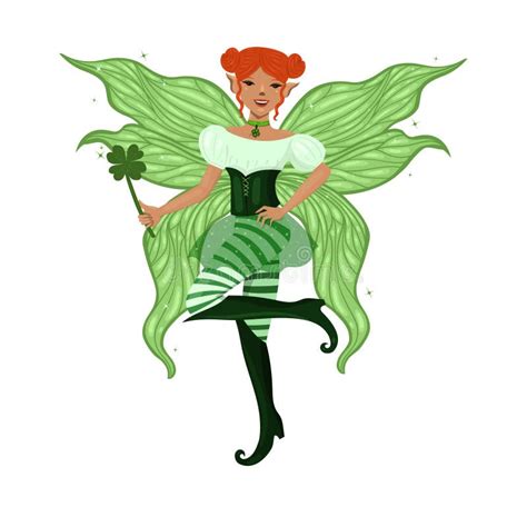 Saint Patrick S Day Fairy Isolated On A White Background Vector