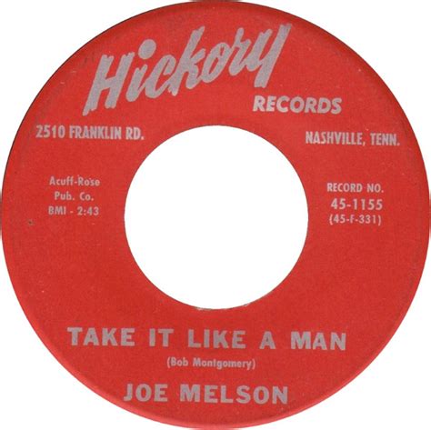 Joe Melson Take It Like A Man Releases Discogs