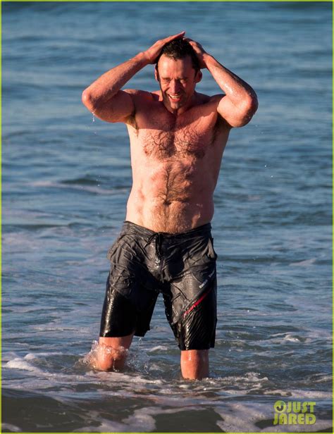 Hugh Jackman Goes Shirtless Bares Ripped Body At The Beach Photo Hugh Jackman Mike