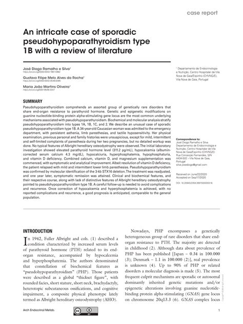 Pdf An Intricate Case Of Sporadic Pseudohypoparathyroidism Type 1b
