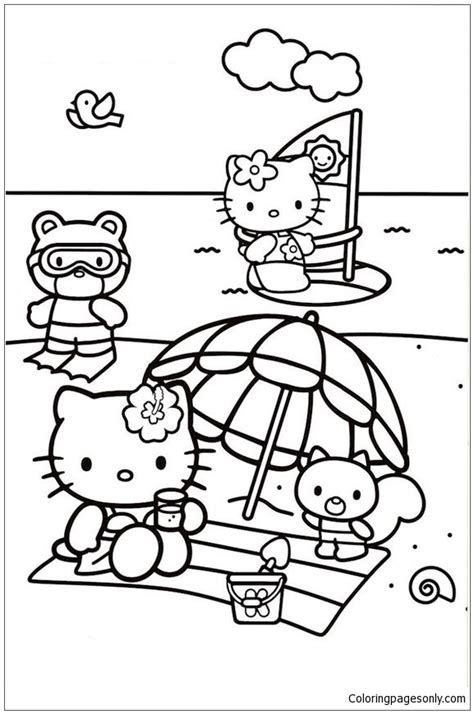 With dozens of beautiful, detailed illustrations, this stunning coloring book captures the essence of hello kitty and her sanrio friends—all waiting to have their world colored in by you! Hello Kitty and her friends at the beach Coloring Page ...