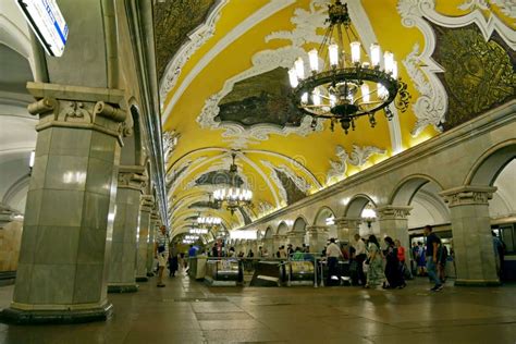 Komsomolskaya Subway Station In Moscow Russia Editorial Stock Image