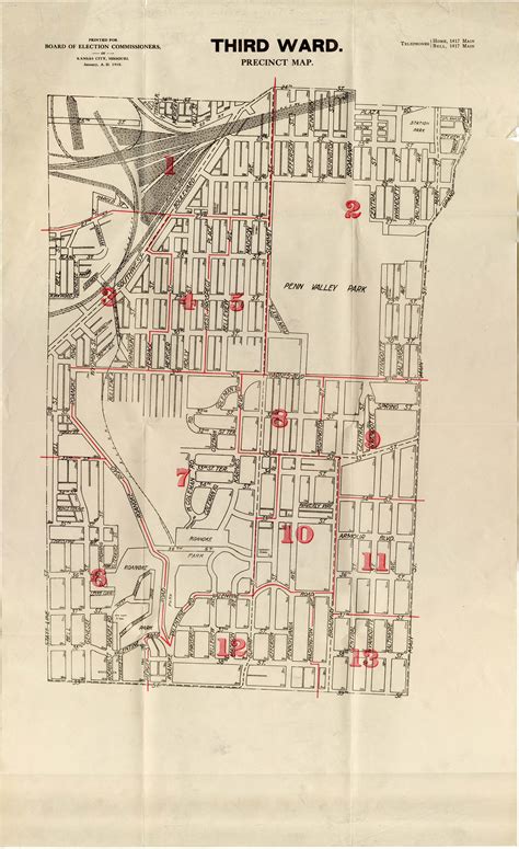 1918 Precinct Map 3rd Ward The Pendergast Years