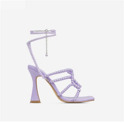 Ego Heels Sandals Lilac Pearls Size 5 Brand New Depop