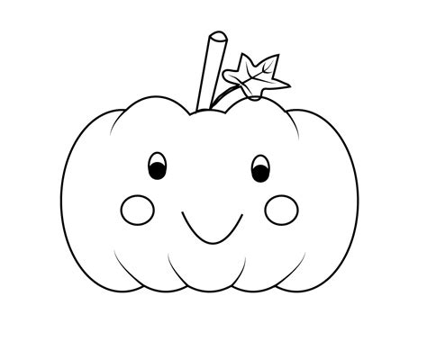 Pumpkin coloring pages printable free blank page creative patch. Pumpkin Cute smile on pumpkin to color coloring pages
